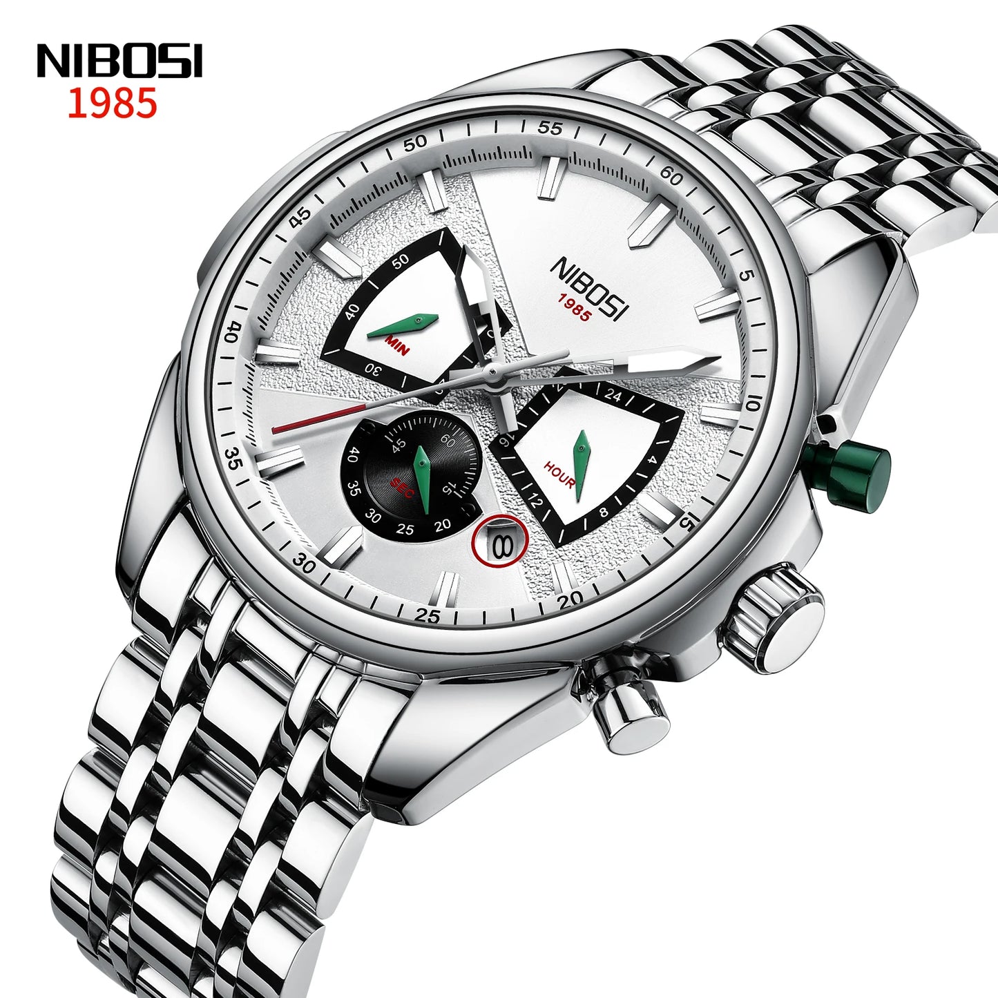 NIBOSI Brand Mens Watches Brand Luxury Military Sports Chronograph Waterproof Quartz Watch For Men Wristwatch Reloj Hombre