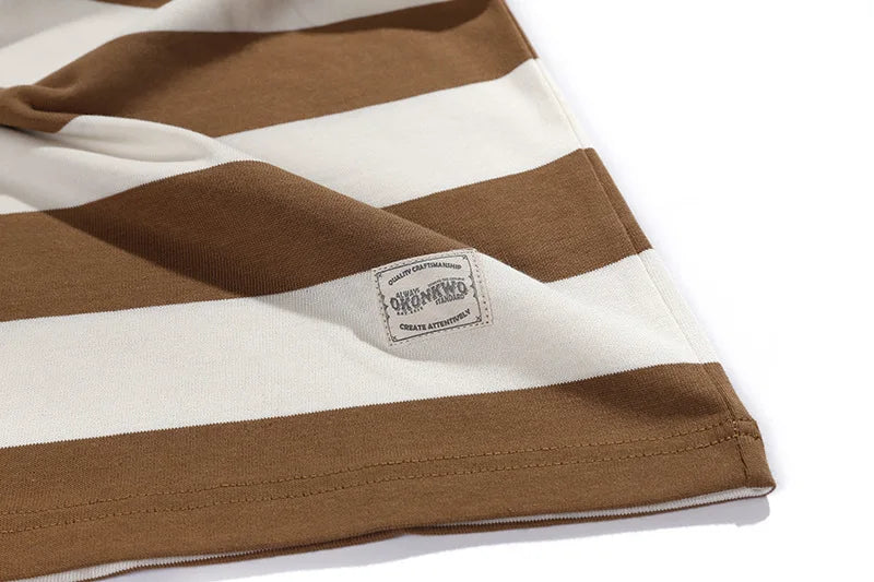 Summer Fashion Short Sleeve T-shirts For Men Classical Zebra Striped Heavy Thick Tees Male Casual Large Size Loose Pullover Tops