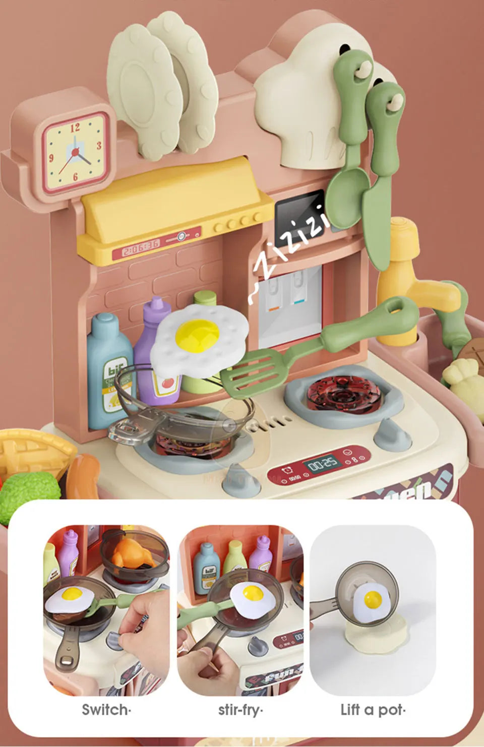 Kids Kitchen Toys Simulational Dinnerware Pretend Play Chef Game Role Play Cooking Food Table Educational Toy For Children Gift