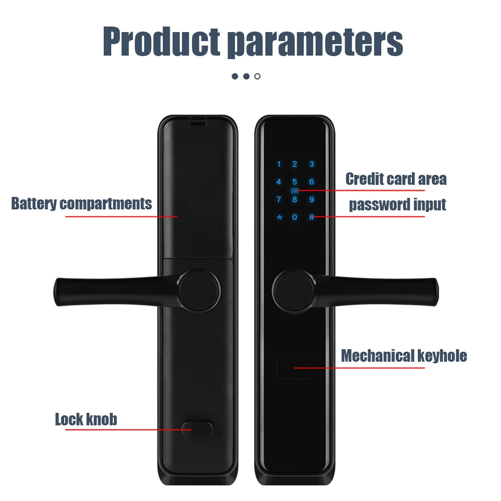 RFID Smart Door Lock Bluetooth/WiFi & Keypad, TTLock Smart Life Compatible Home/Hotel Security MIFARE Encrypted Multi-Point lock