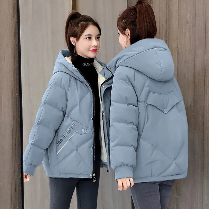 Women's Jackets 2022 New Women Parkas Winter Jacket Hooded Loose Cotton Padded Parka Female Casual Oversize Puffer Coat Outwear