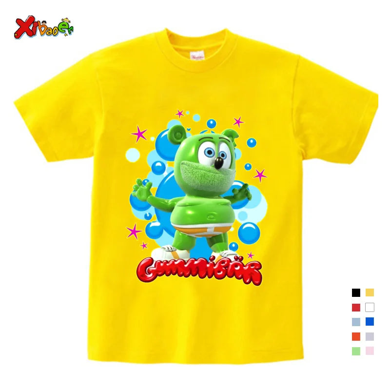 Boys Tshirts for kids Baby Boys Girl Gummy Bear T Shirt Cartoon Funny Casual Kids Clothes Summer Harajuku Children's Clothing