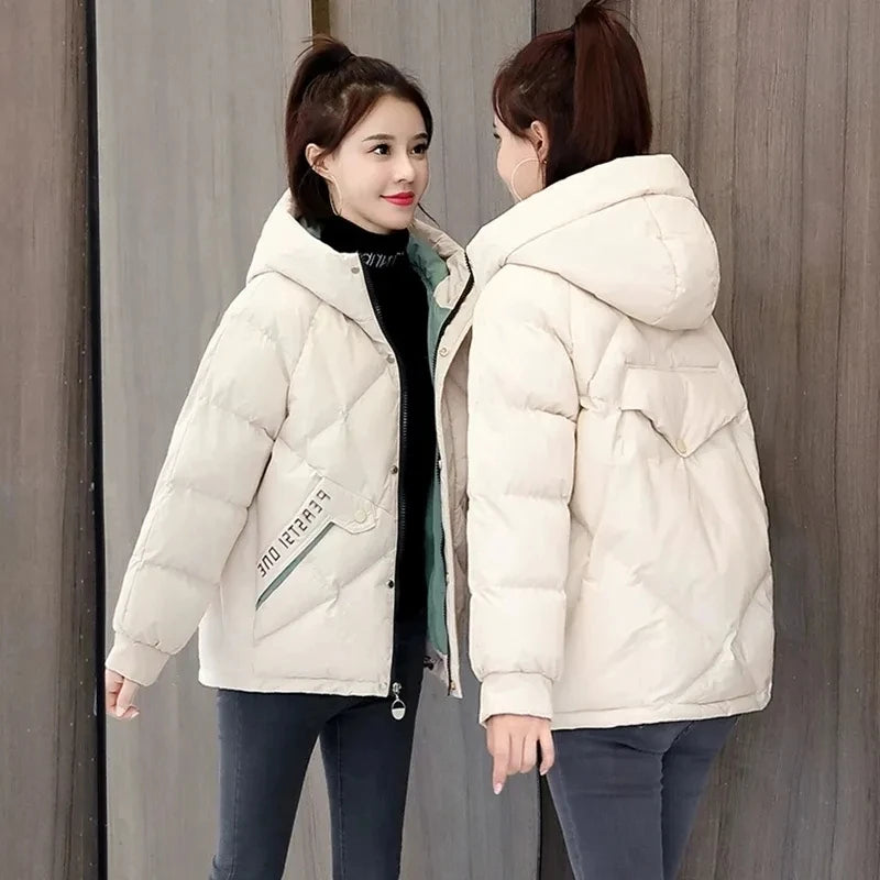 Women's Jackets 2022 New Women Parkas Winter Jacket Hooded Loose Cotton Padded Parka Female Casual Oversize Puffer Coat Outwear