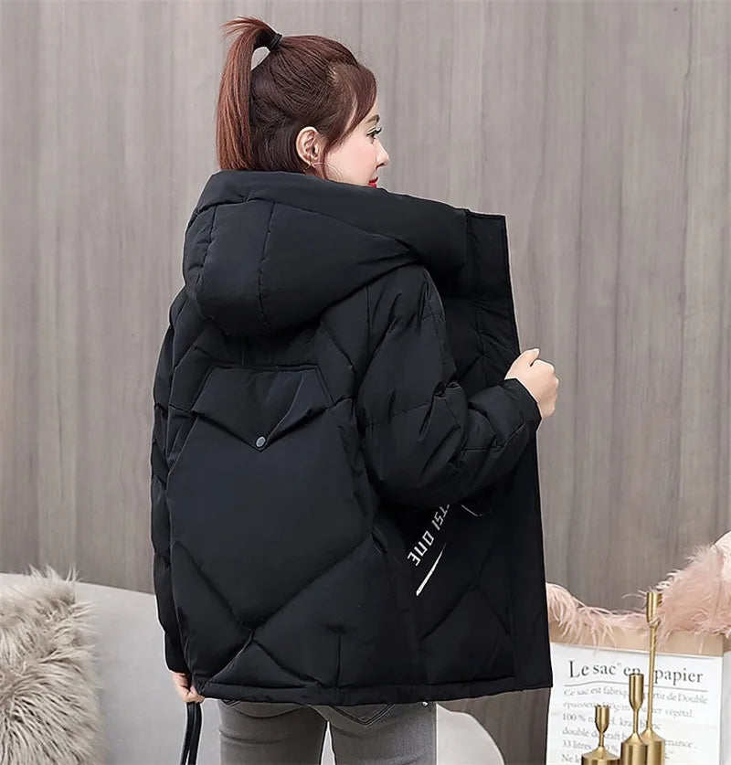 Women's Jackets 2022 New Women Parkas Winter Jacket Hooded Loose Cotton Padded Parka Female Casual Oversize Puffer Coat Outwear