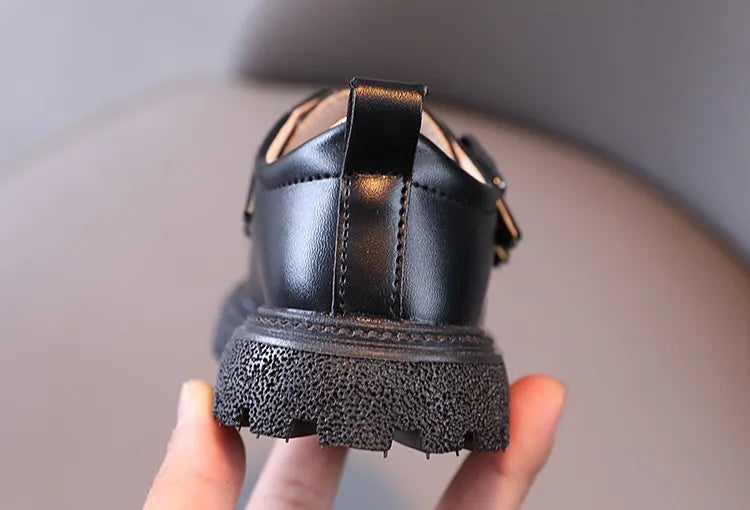 Kids Autumn Leather Shoes Casual Leisure School Boys Girls Single Shoe Size 21-30 Toddler Black Brown Round Toe Childern Shoe