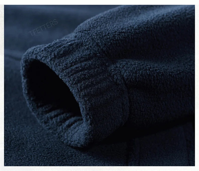 BROWON Brand Men Jackets 2025 Spring and Autumn New Men Fleece Jacket Solid Color Stand Collar Polar Fleece Jacket Men Clothing