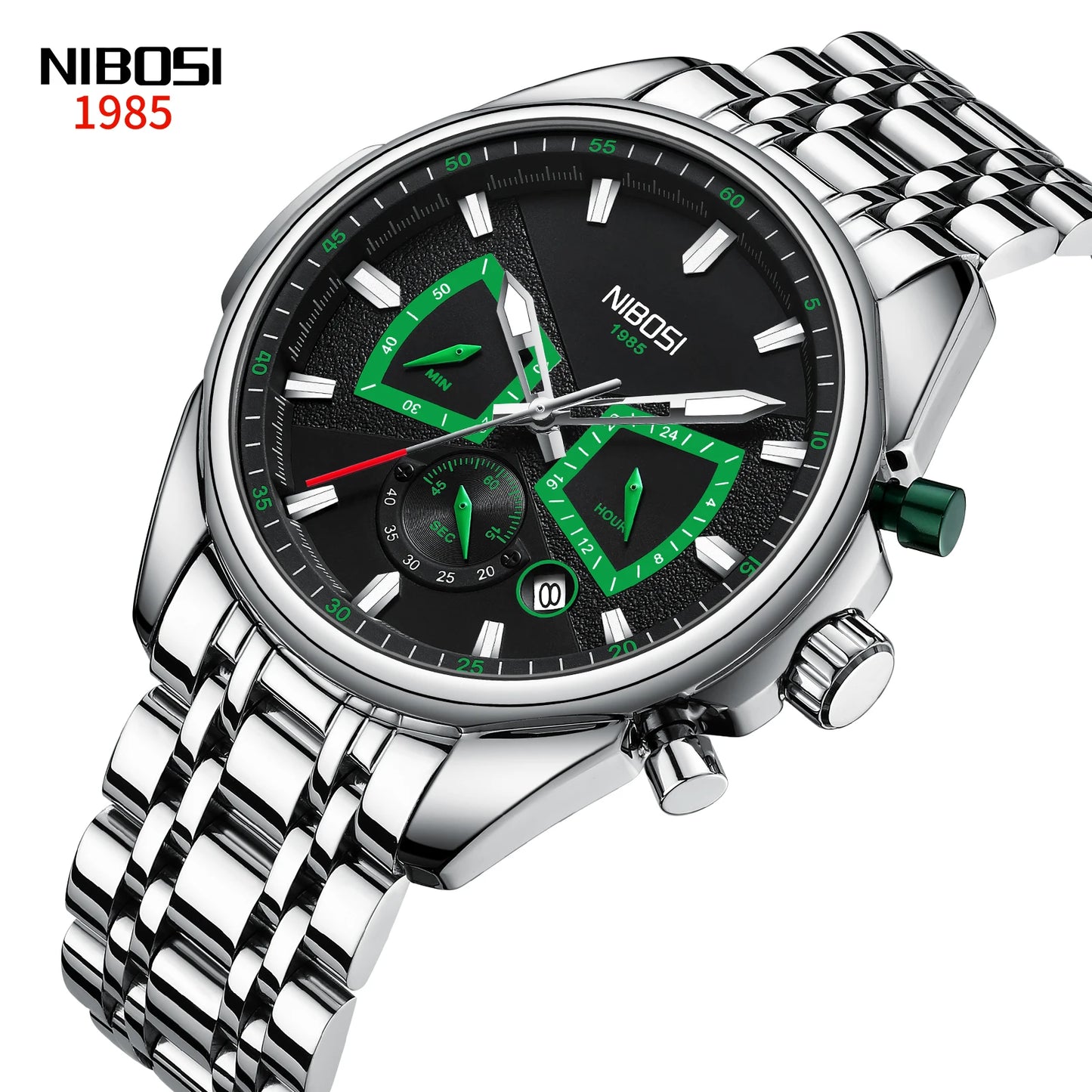 NIBOSI Brand Mens Watches Brand Luxury Military Sports Chronograph Waterproof Quartz Watch For Men Wristwatch Reloj Hombre