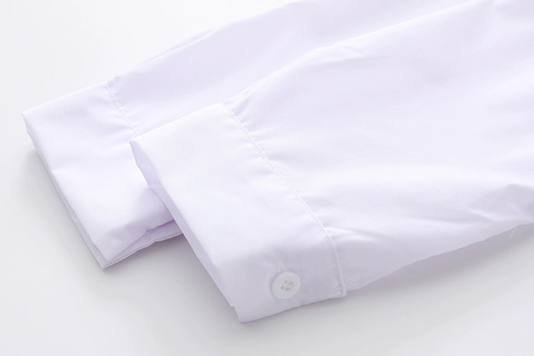 White Women Shirt Long Sleeve Cotton Blouse Office Lady Elegant Embroidery Casual Tops Turn Down Collar Clothing