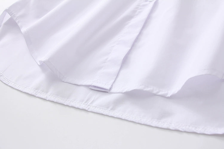 White Women Shirt Long Sleeve Cotton Blouse Office Lady Elegant Embroidery Casual Tops Turn Down Collar Clothing