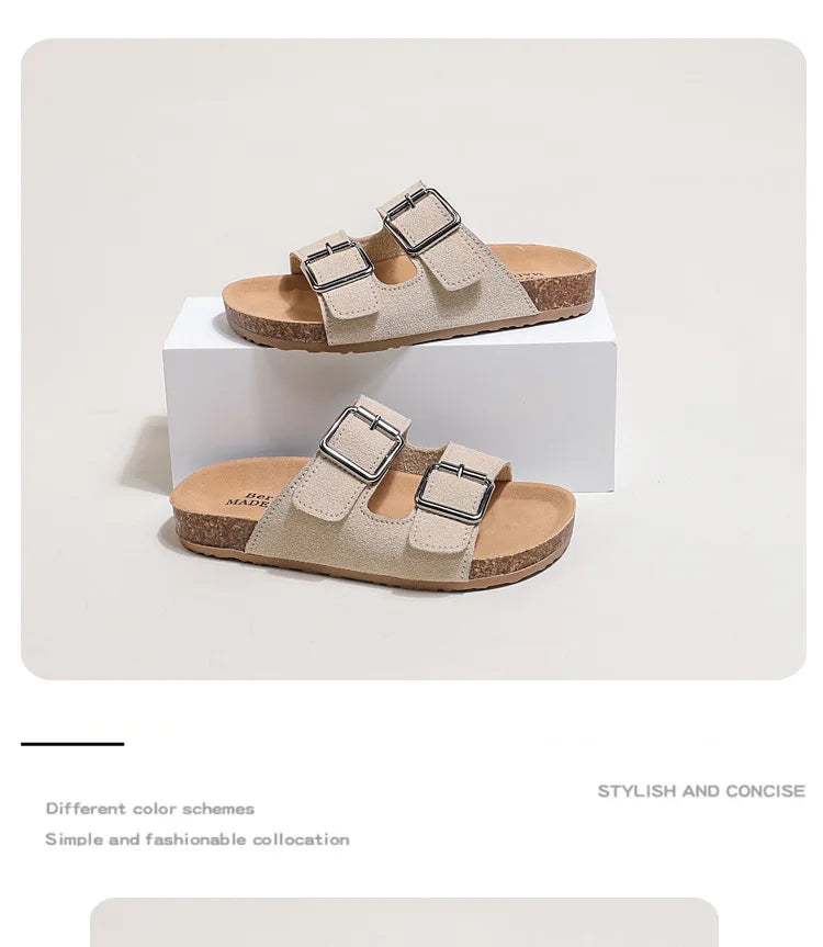 Children Sandals 2025 Girls Boys Summer New Fashion Korean Soft Sole Anti-slippery Versatile Kids Slippers Open-toe Beach Shoes