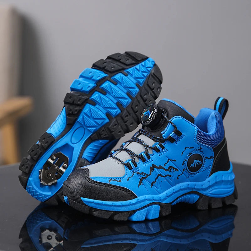 New Autumn Winter Hiking Shoes for Kids Non-Slip Outdoor Shoes Children Warm Mountaineering Trekking Climbing Sports Shoes Boys