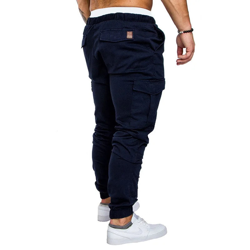2025 New Male Trousers Mens Joggers Solid Multi-pocket Pants Sweatpants Men Pants Hip Hop Harem Joggers Pants Running men's gym