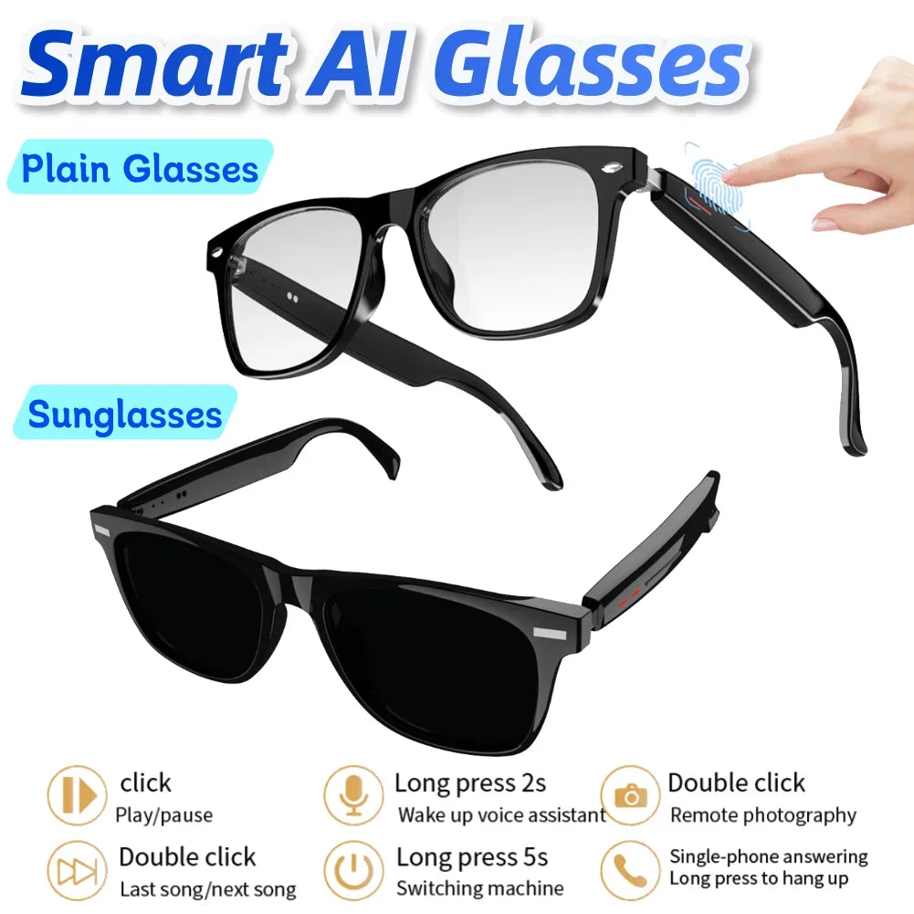 Camera Glasses Remote Shooting BT Audio Glasses Open Ear Sound Mic & Speakers Outdoor Sport Glasses with Camera for Men & Woman