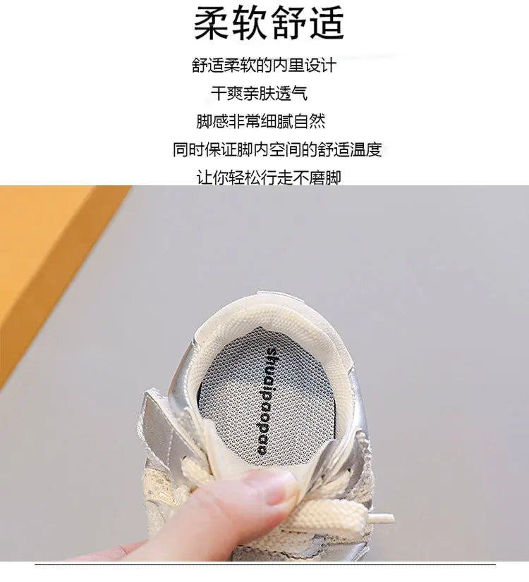 Kids Shoes Toddler Sneakers Children Skateboarding Shoe Designer Grey Color Infant Boys Girls Baby Trainers