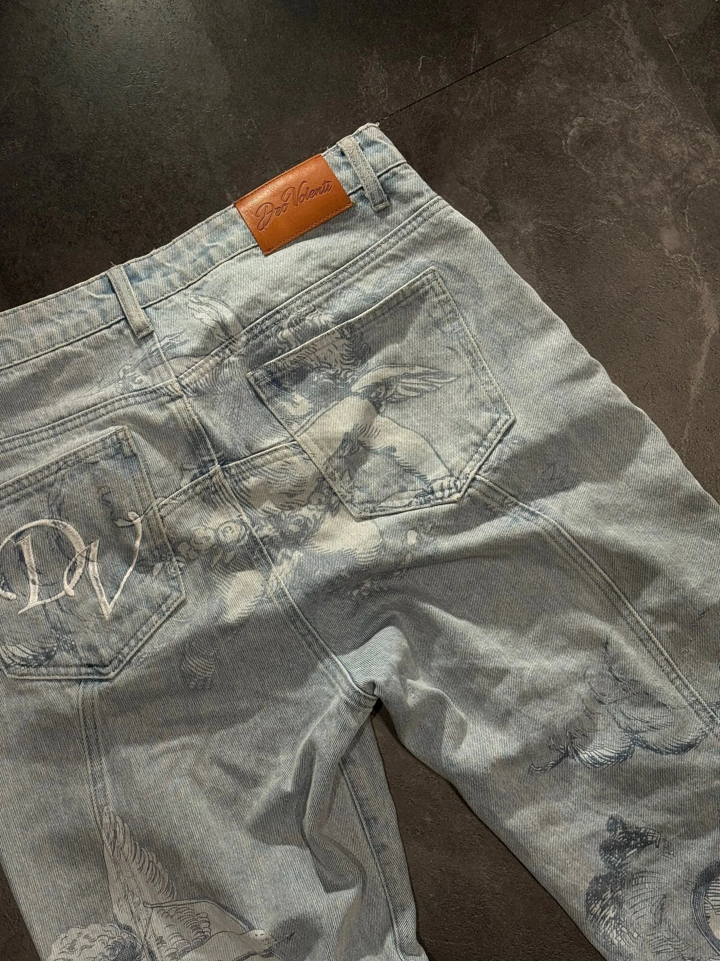 Y2k Retro Baggy Jeans Trendy Cupid Angel Pattern Men Women Pants American Hip Hop Streetwear Unisex Casual Straight Leg Jeans