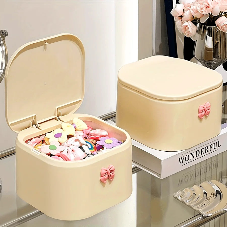 Girls Hair Accessories Organizer Large Capacity | Plastic Storage Box for Hair Clips Ponytail Holders Hair Bands