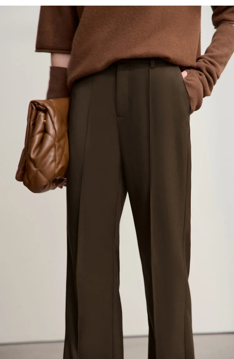 Amii Minimalist Women Pants 2025 Winter New Commuting Versatile Woman Clothes Casual Solid Color Straight Trousers 12544139