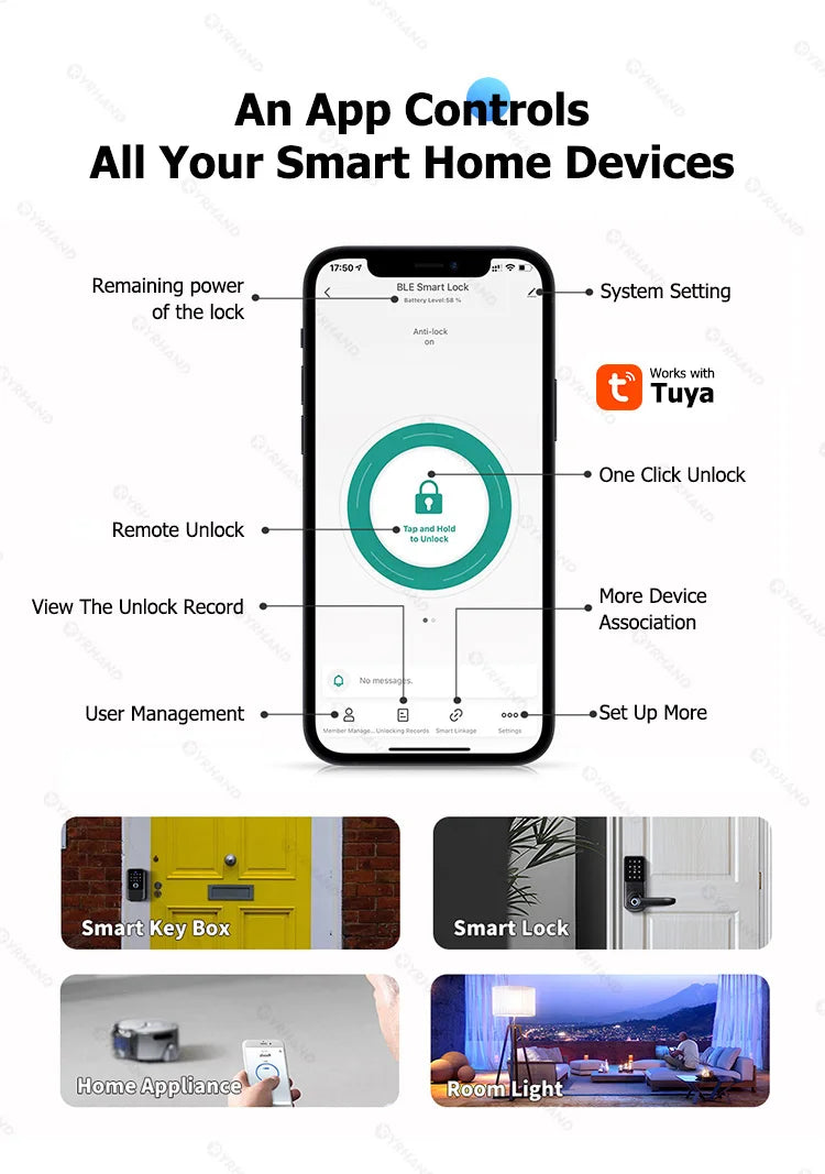 TTlock Smartkey Lock Box Home Key Wireless Smartlock Box Electronic Key Box App Digital Code Bluetooth Key Safe Padlock for Host