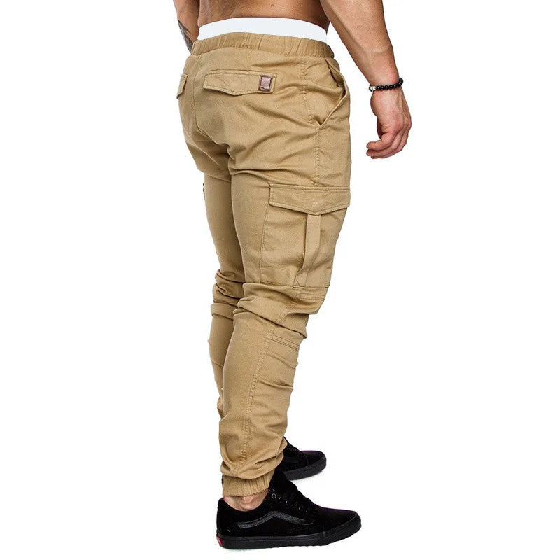 2025 New Male Trousers Mens Joggers Solid Multi-pocket Pants Sweatpants Men Pants Hip Hop Harem Joggers Pants Running men's gym