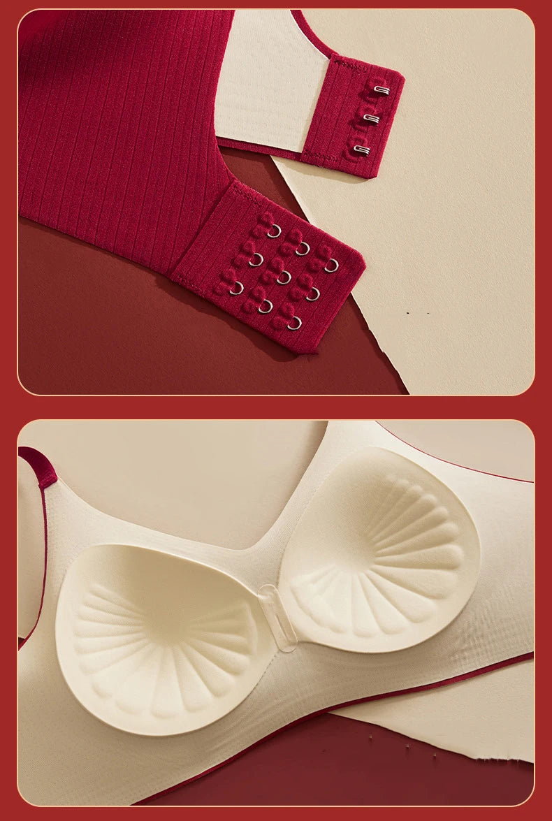 Women's 2 Piece Bra And Panty Set Comfortable Wireless Push-Up Seamless Soft Support Invisible Underwear Female