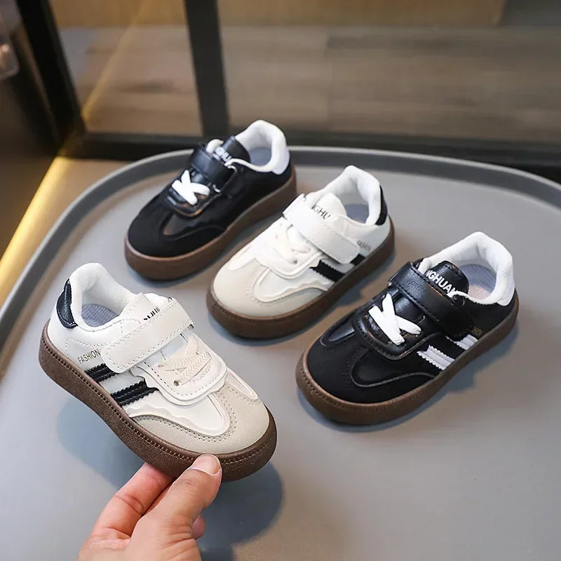 Kids Sneakers Lightweight Children's Shoes Spring Autumn Non-slip Sole Casual Shoes PU Leather Upper Boys Girl Sneakers 3 Color