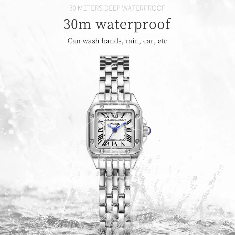YASHIDUN Fashion Women Watch Stainless Steel Luxury Ladies Quartz Watches Business Female Clock Bracelet Wristwatch Women Gift