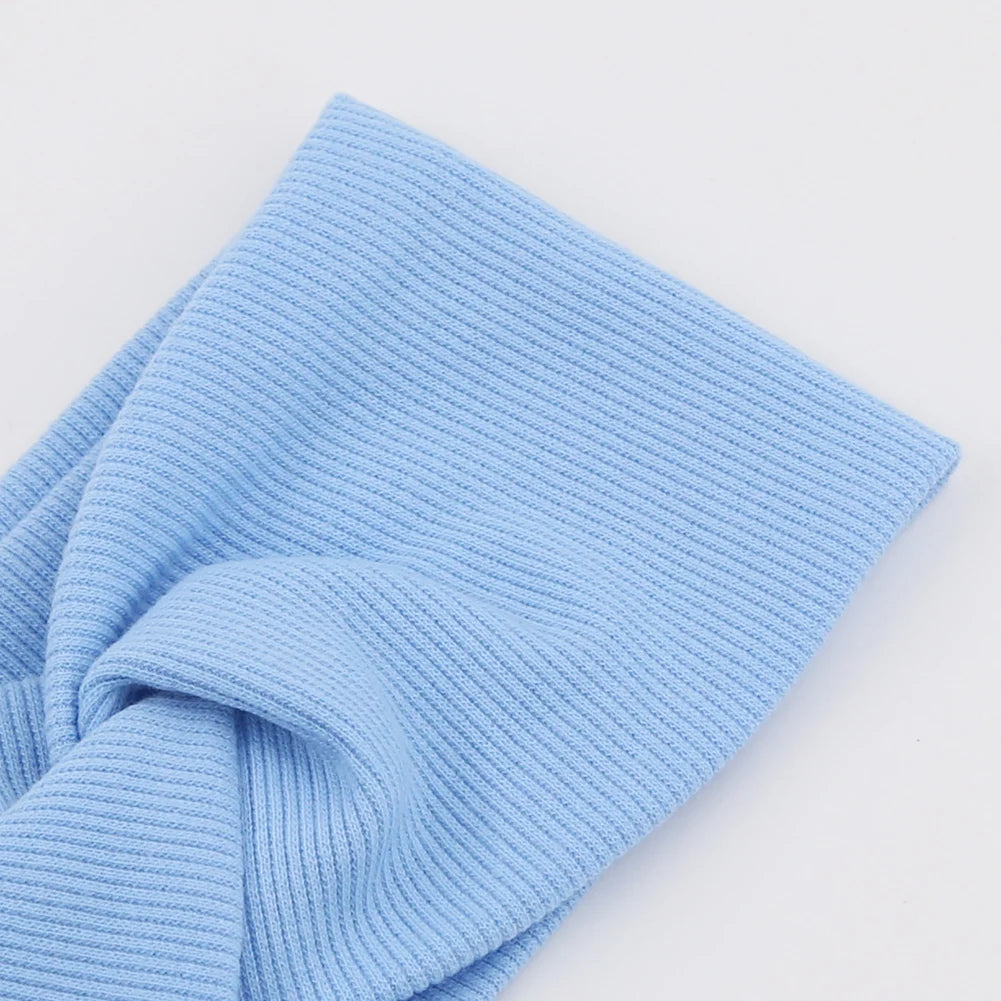 Kids Yoga Bandana Sport Headbands Ribbed Twist Hairbands for Baby Girls Solid Headwraps Newborn Headwear Hair Accessories