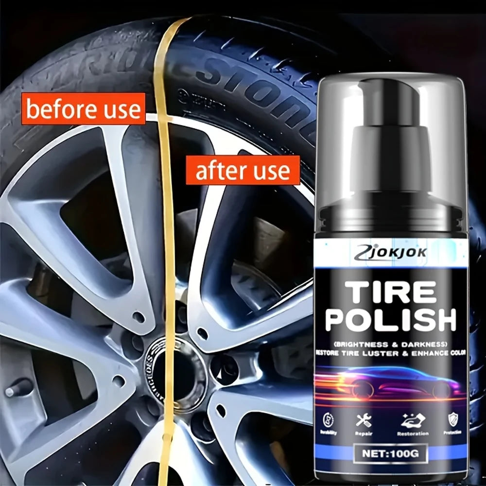 Car Plastic Tire Polish, Refurbishing Car Blackening Paste, Multi-purpose use for restoration and renewal. Maintains a lasting g