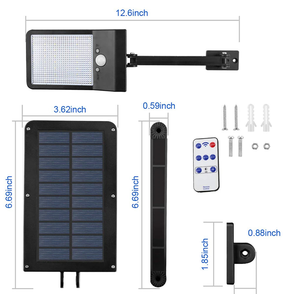 Solar Street Lights Outdoor Solar Lamp With Motion Sensor Security Lighting for Garden Patio Path Yard 3 Light Mode Waterproof