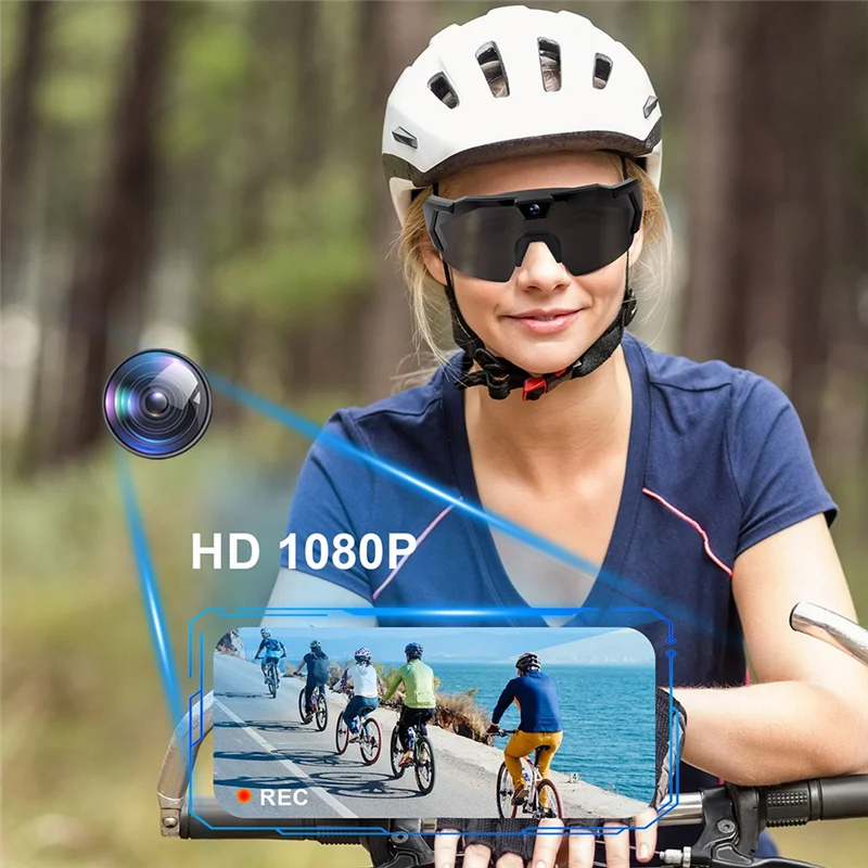 ABHT-HD Video Recording Sunglasses Smart Action Camera Glasses Bicycle Outdoor Driver Recorder Walk Cam