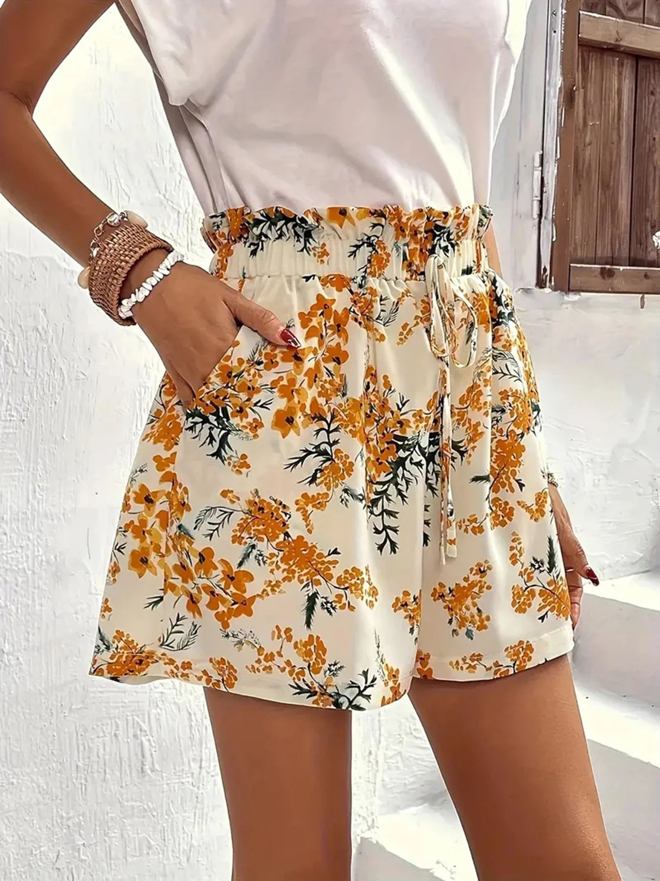 Women's Summer Floral Print Shorts Casual Pants Comfortable and Loose Pants