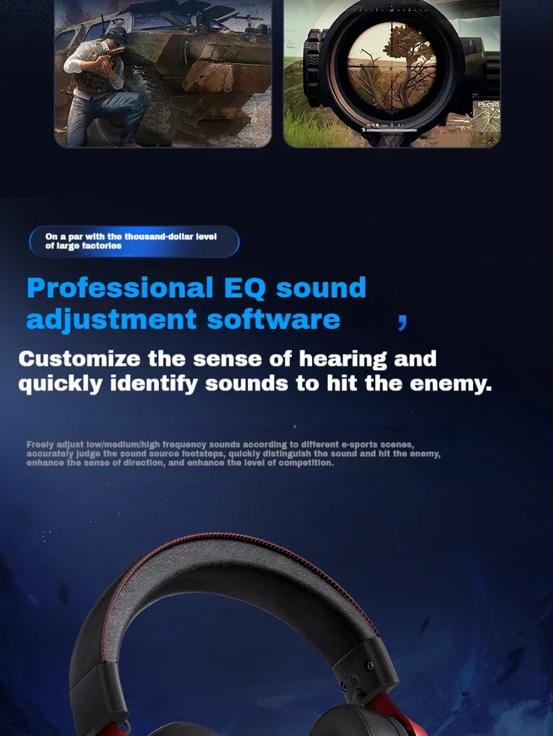 MCHOSE V9 Pro Wireless 3-Mode Headphones Esports Noise Reduction Mic Customizable Head-mounted Earphones for Music Gaming PC