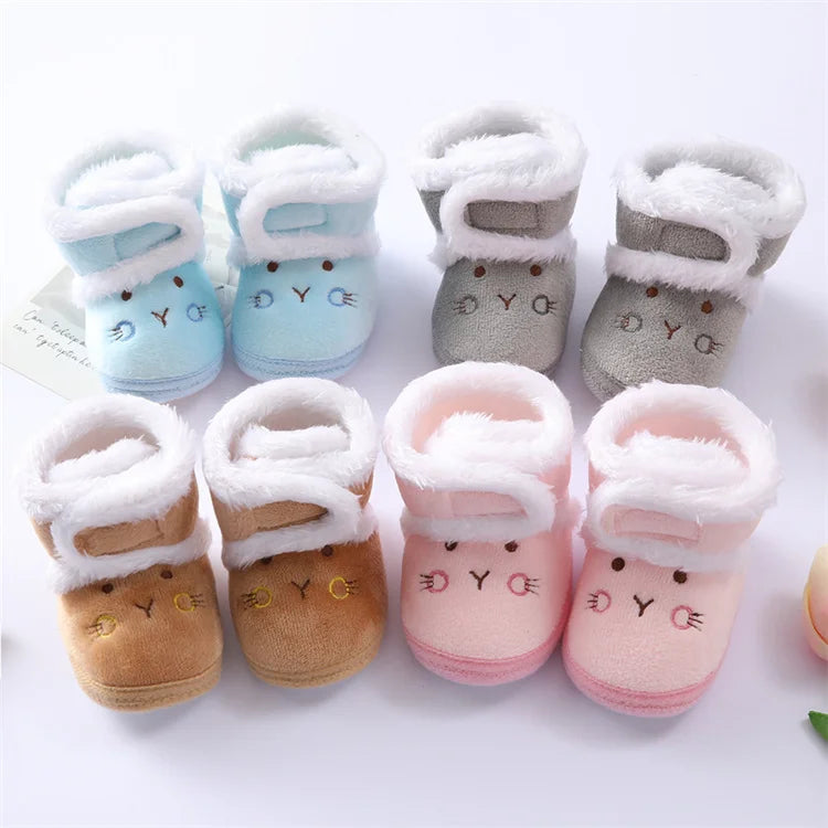 Cute Toddler Baby Shoes for Girls Boys 0-18Month First Walkers Winter Thick Warm Infant Baby Shoes Newborn Baby Girl Boy Shoes
