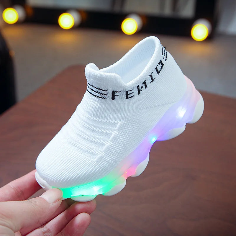 Kids Casual Sneaker Kids Shoes for Girl  LED Light Shoes Sports Shoes Luminous Socks Shoes Cozy Young Children Boys Shoes Tennis
