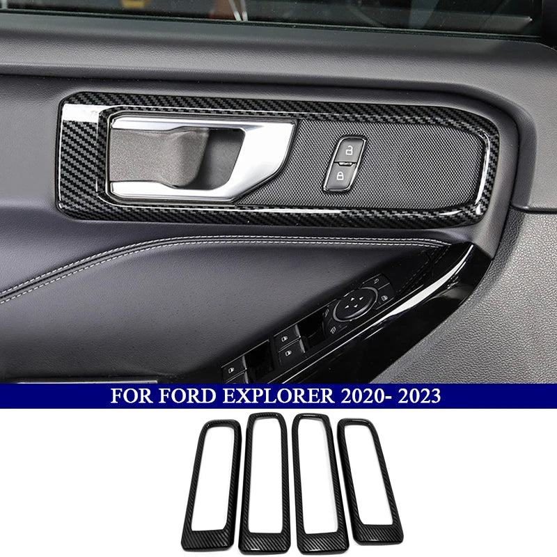 Car Accessories for Ford Explorer 2020 2021 2022 2023 ABS Carbon Fiber Interior Kit  Dashboard Console Decoration Cover Trim
