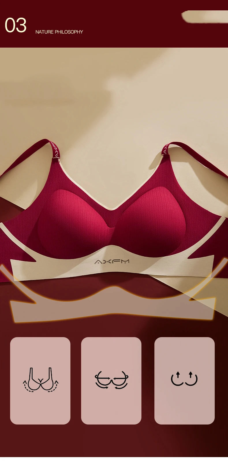 Women's 2 Piece Bra And Panty Set Comfortable Wireless Push-Up Seamless Soft Support Invisible Underwear Female