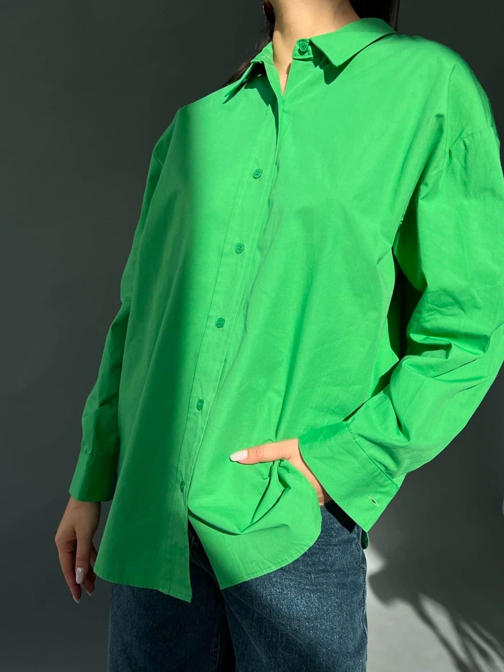 100% Cotton Shirts for Women 2025 Casual Loose Fashion Long Sleeve White Shirt Single Breasted Design Elegant Blouse for Women