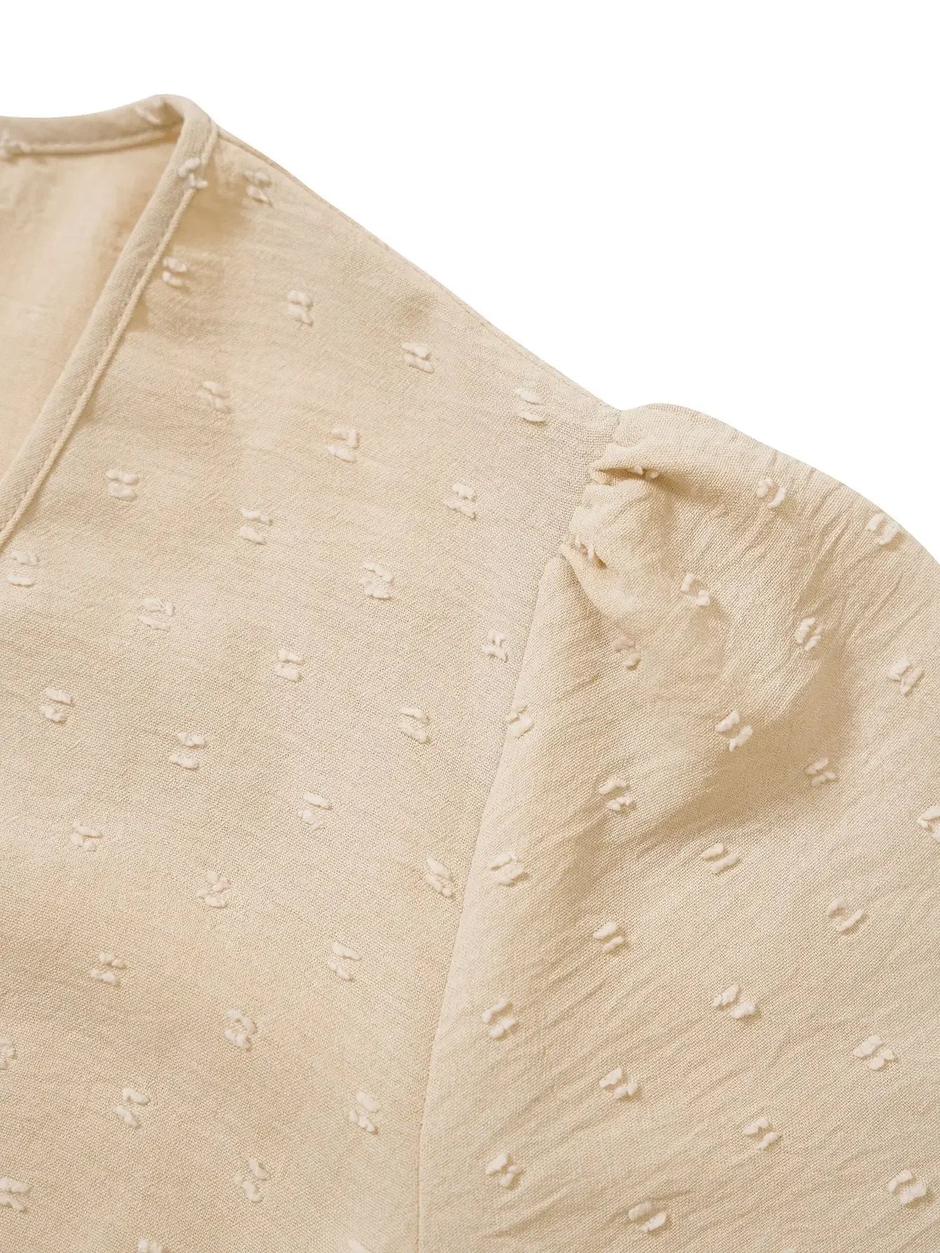 Summer Womens Dresses 2025 Solid Color V-neck Waist Ruffle Sleeve Knee Length Swing elegant party Dress Casual Holiday Vestidos