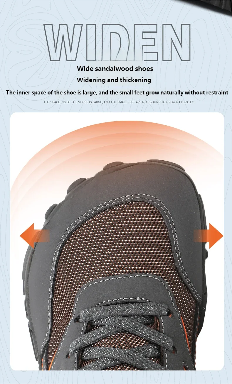 Kids Hiking Shoes Wide-toe High-top Autumn Winter Barefoot Wading Shoes Boys Girls Non-slip Stream Tracing Beach Sneakers