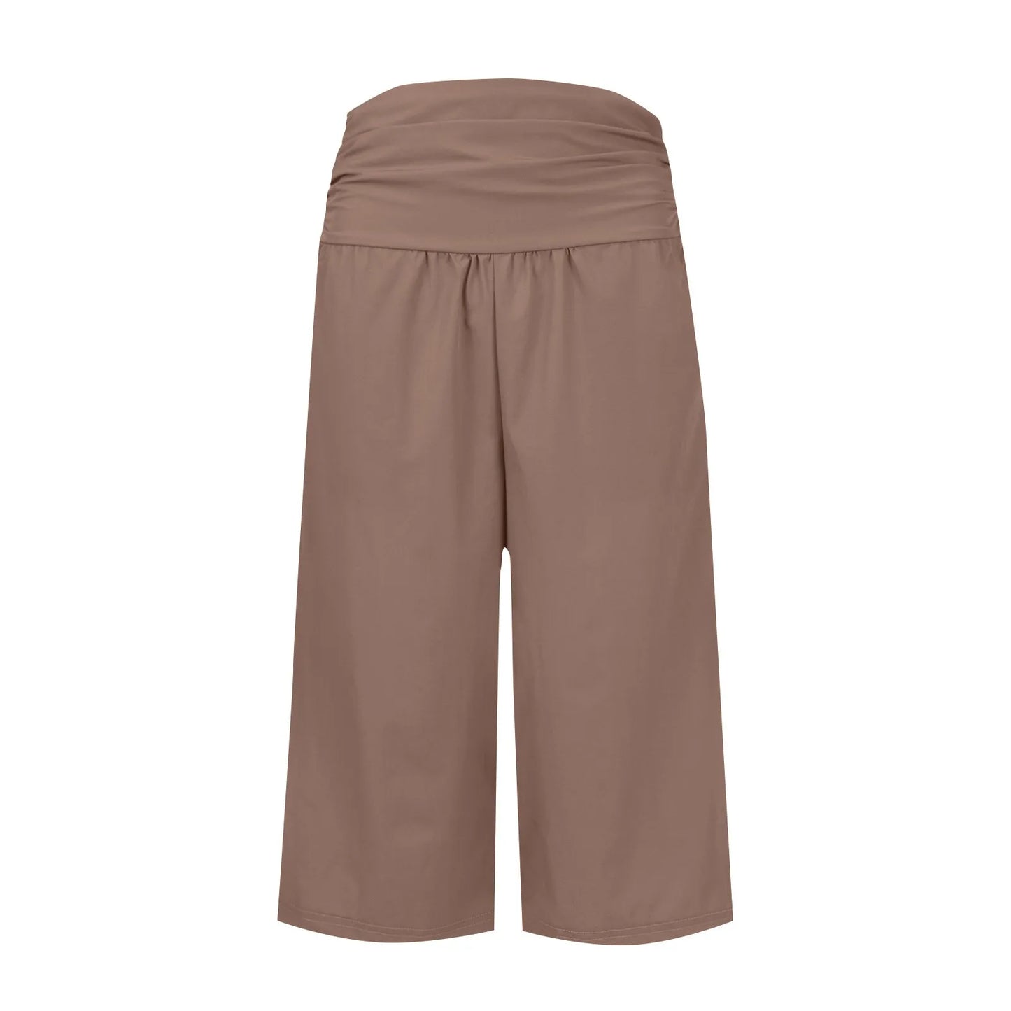 women pants summer loose cropped pants High Waist Solid Color Casual Trousers Pants With Pockets cozy breathable pantalon femme