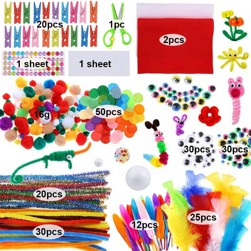 Arts and Crafts Supplies for Kids DIY Crafting School Kindergarten Homeschool Supplies Arts Set Toys for Children