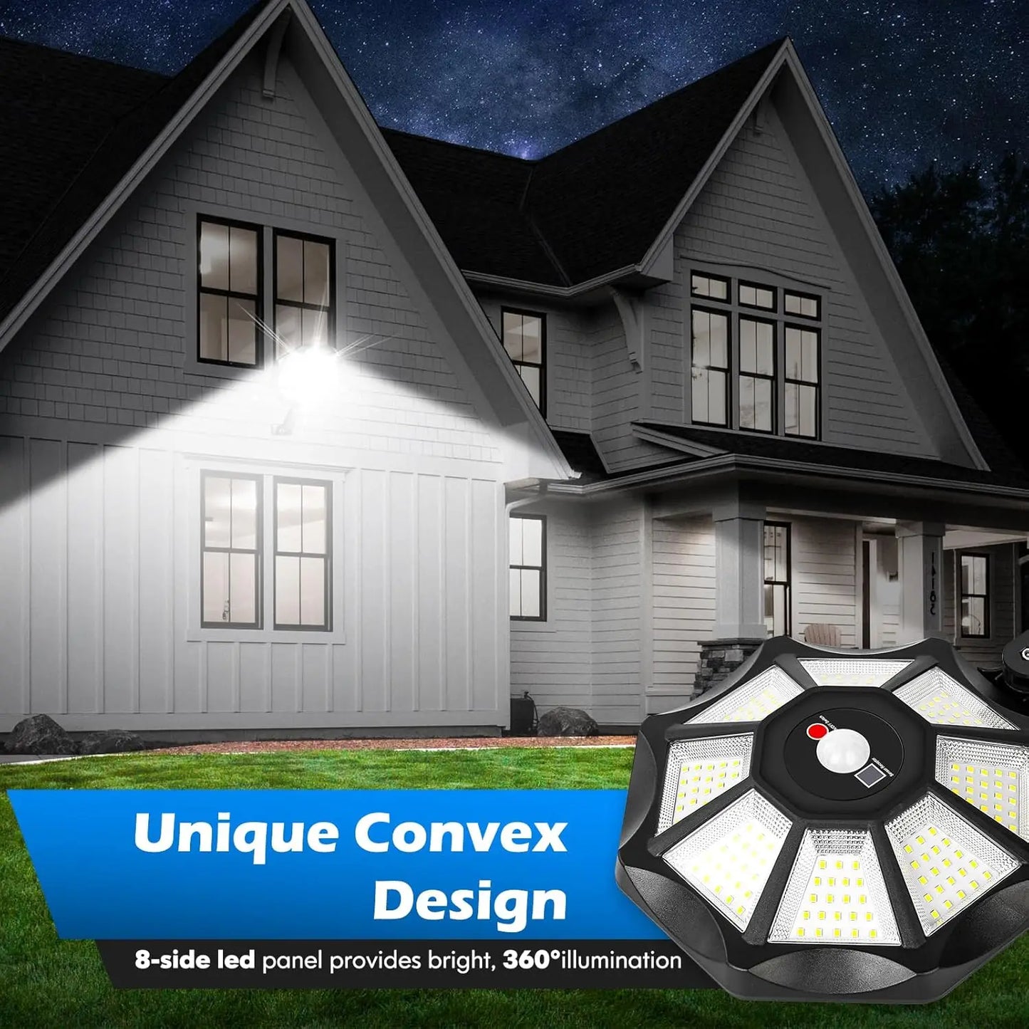 Solar Powered Street Light with Remote Motion Sensor Solar Outdoor Lights 6500K 168 LED Flood Lights for Outside Parking Yard