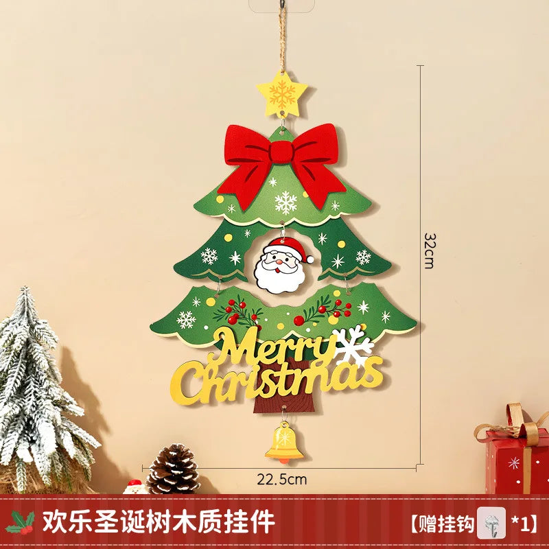 Christmas decorations, small ornaments, scene atmosphere decoration, Christmas tree hanging decorations, bedroom door ornaments