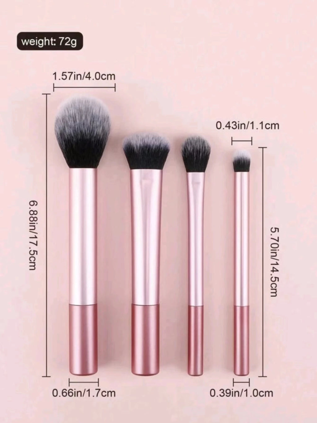 4 Long tube Makeup Brushes