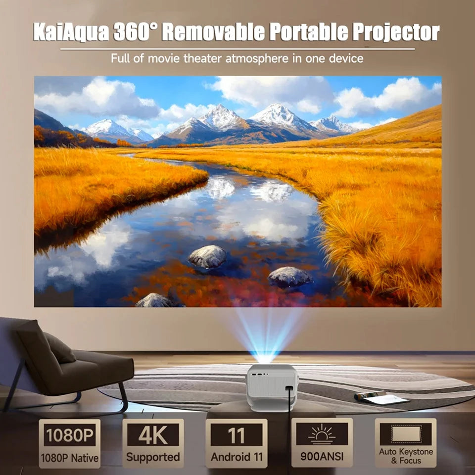 Portable Projector 4K 900ANSI  home theater Beam Projectors
