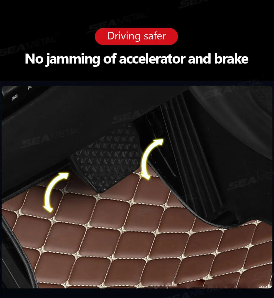 SEAMETAL 4Pcs Car Floor Mat Full Set Universal Non-Slip Auto Carpet Waterproof All-Weather Car Mat Anti Scratch Cargo Liner