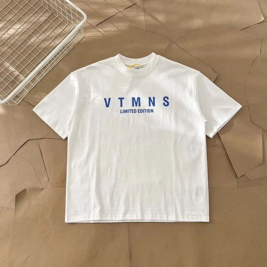 Top Grade LIMITED EDITIONS VT Logo Printed Women Men T shirts Tees Oversized Men Casual Cotton T shirt