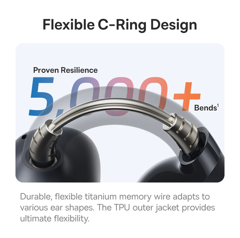 Baseus BC1 Earphones OWS Ear Clip Wireless Bluetooth 6.0 Headphones 4 Mic Call Noise Reduction Earbuds Low Latency Gamer Headset