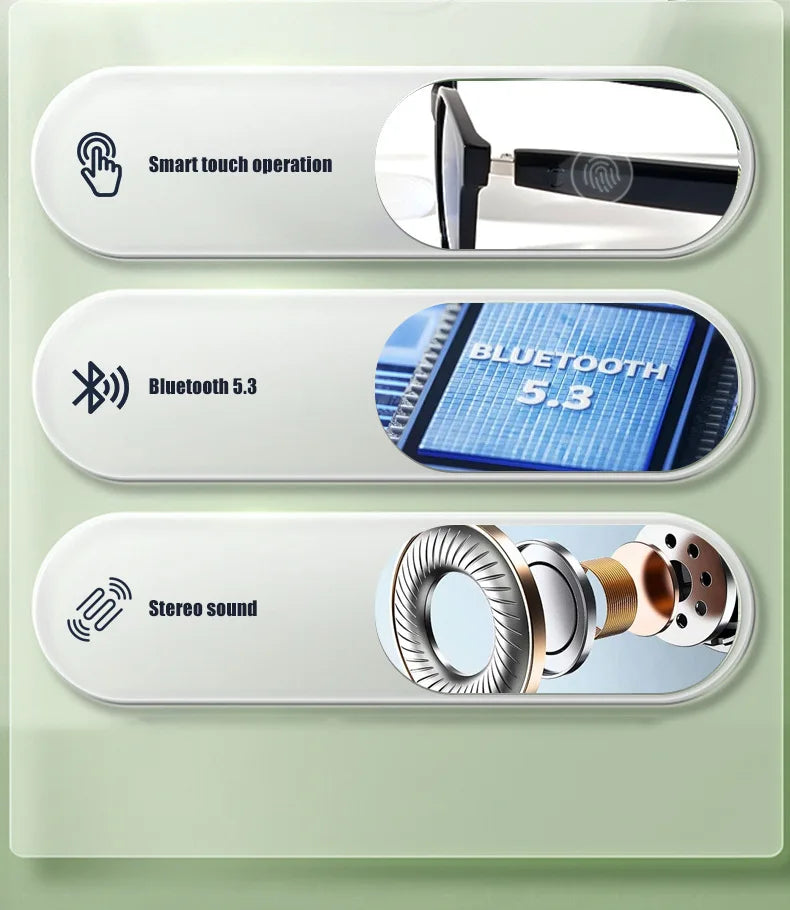 Outdoors Smart Glasses Bluetooth 5.3 Sunglasses Music Making Calls Navigation Protection Uv400 Polarized Lenses Driving Fishing