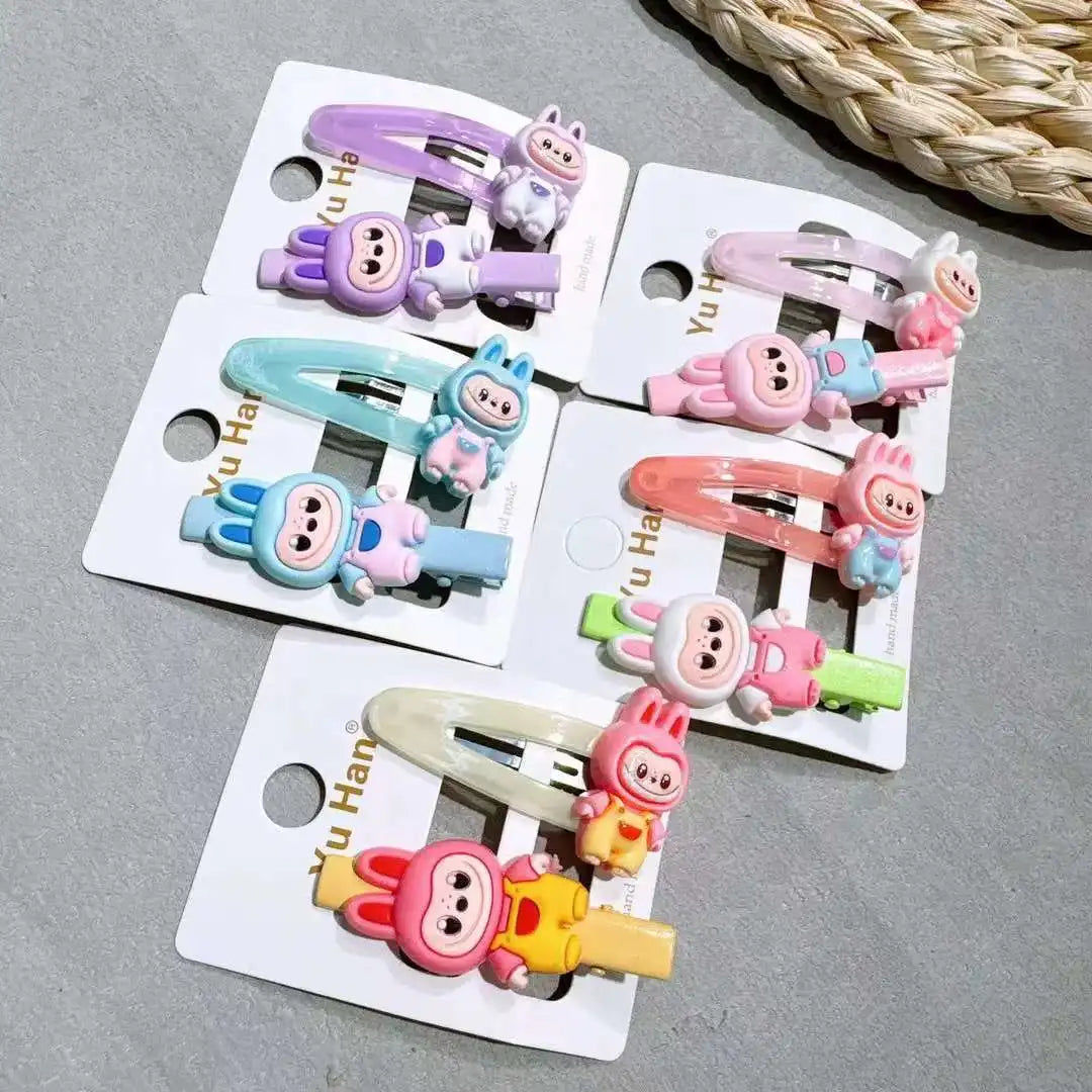 10pcs Children's Hair Clips for Girls Anime Cartoon Hair Accessories Kawaii Ponytail Clips Friends for Gifts